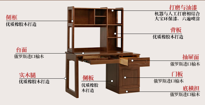光明家具--實木書桌